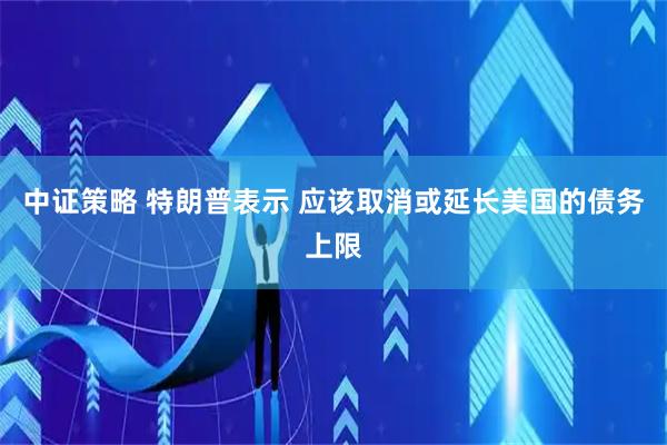 中证策略 特朗普表示 应该取消或延长美国的债务上限