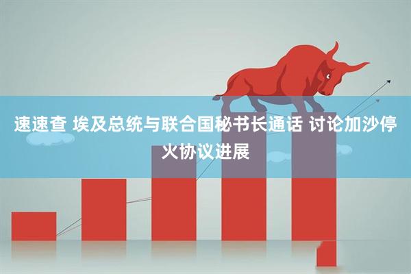 速速查 埃及总统与联合国秘书长通话 讨论加沙停火协议进展